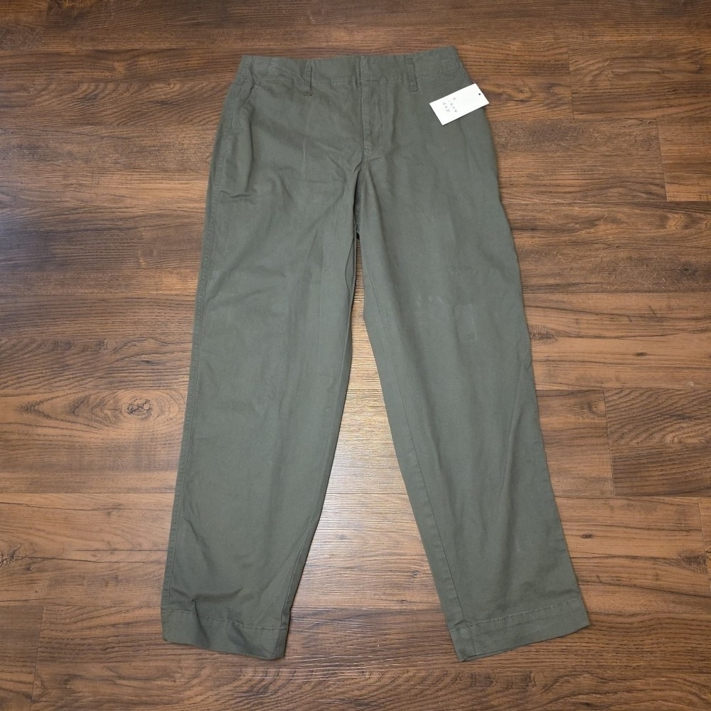 Women's High-Rise Tapered Ankle Chino Pants‎ Olive Green - A New Day Size 4